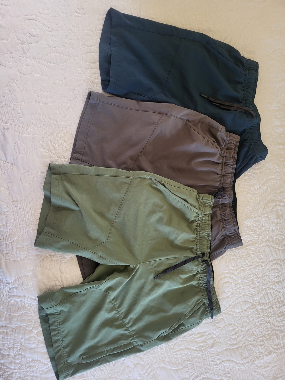 Men's Athletic Drawstring Shorts - Green, Gray, Navy